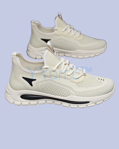 The display of the beige Lightweight Breathable Mesh Sneakers with EVA Insole and Rubber Sole
