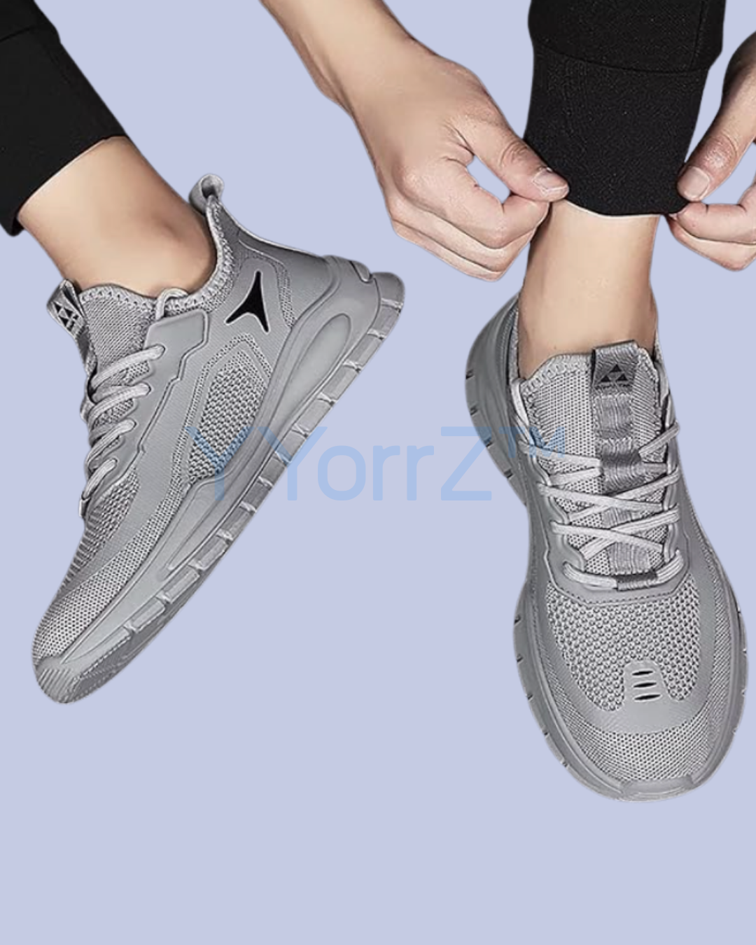 The grey Lightweight Breathable Mesh Sneakers with EVA Insole and Rubber Sole in real life