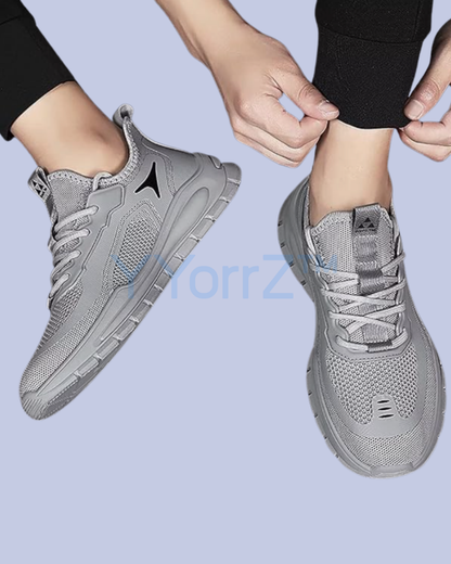 The grey Lightweight Breathable Mesh Sneakers with EVA Insole and Rubber Sole in real life