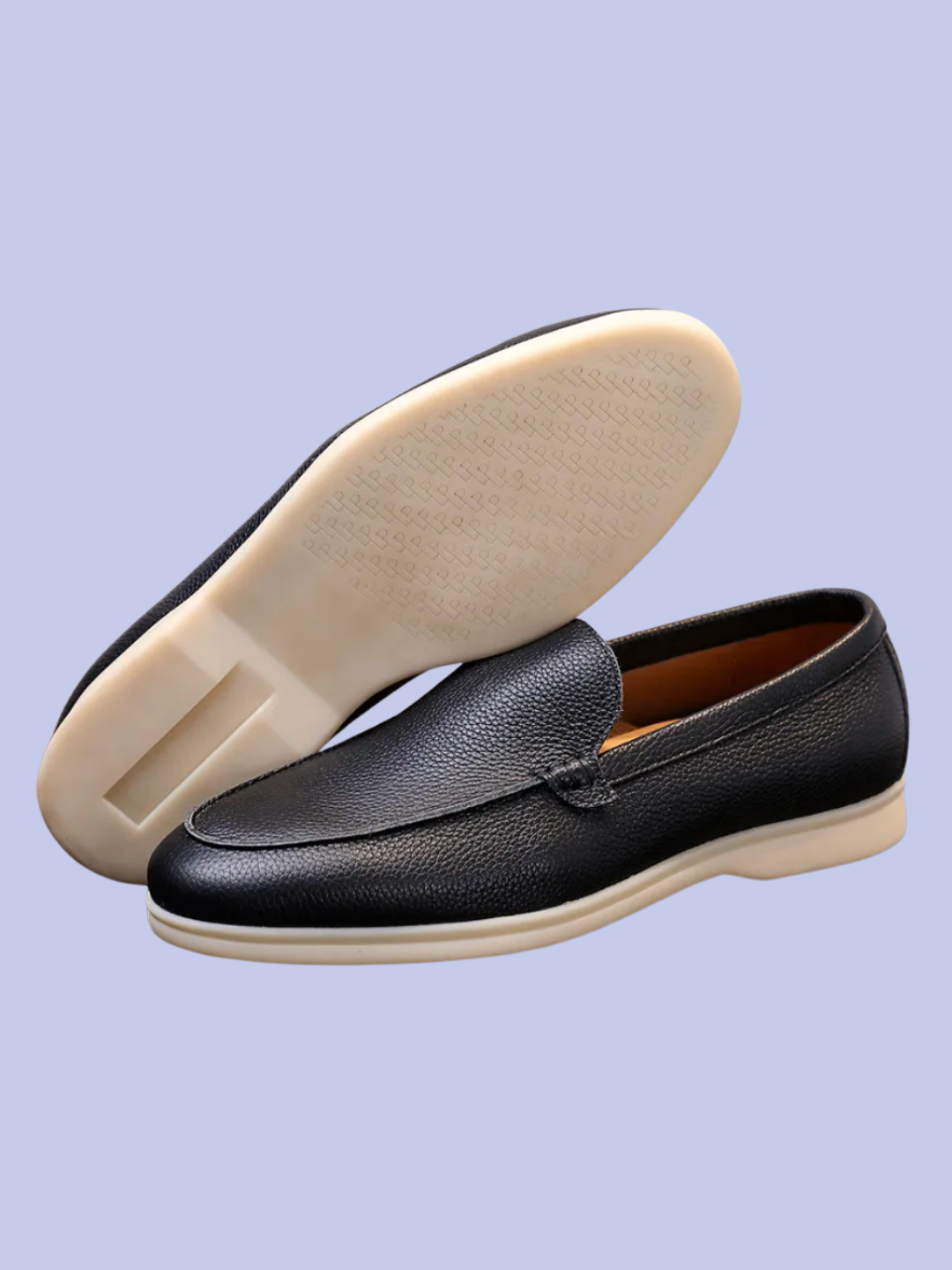 The sole of the black Pebbled Leather Slip-On Loafers