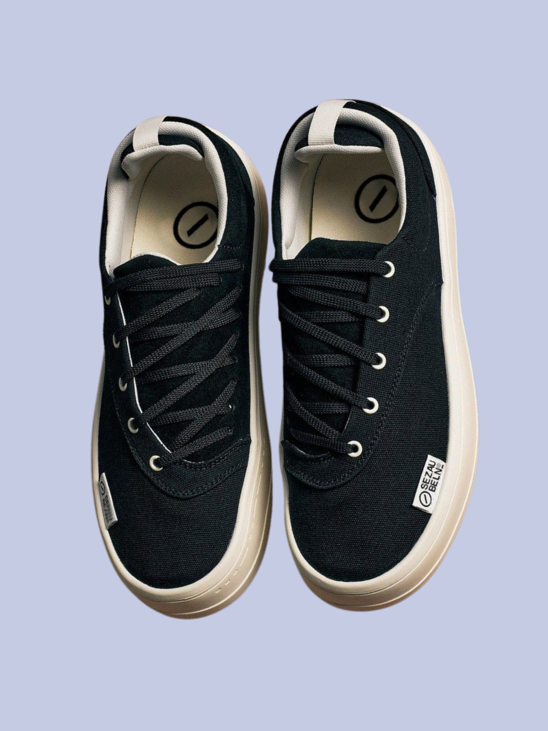 The top view of the Unisex Minimalist Laced Low-Top Canvas Sneaker