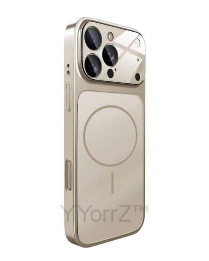 Tempered Glass Magnetic Titanium iPhone Case with MagSafe