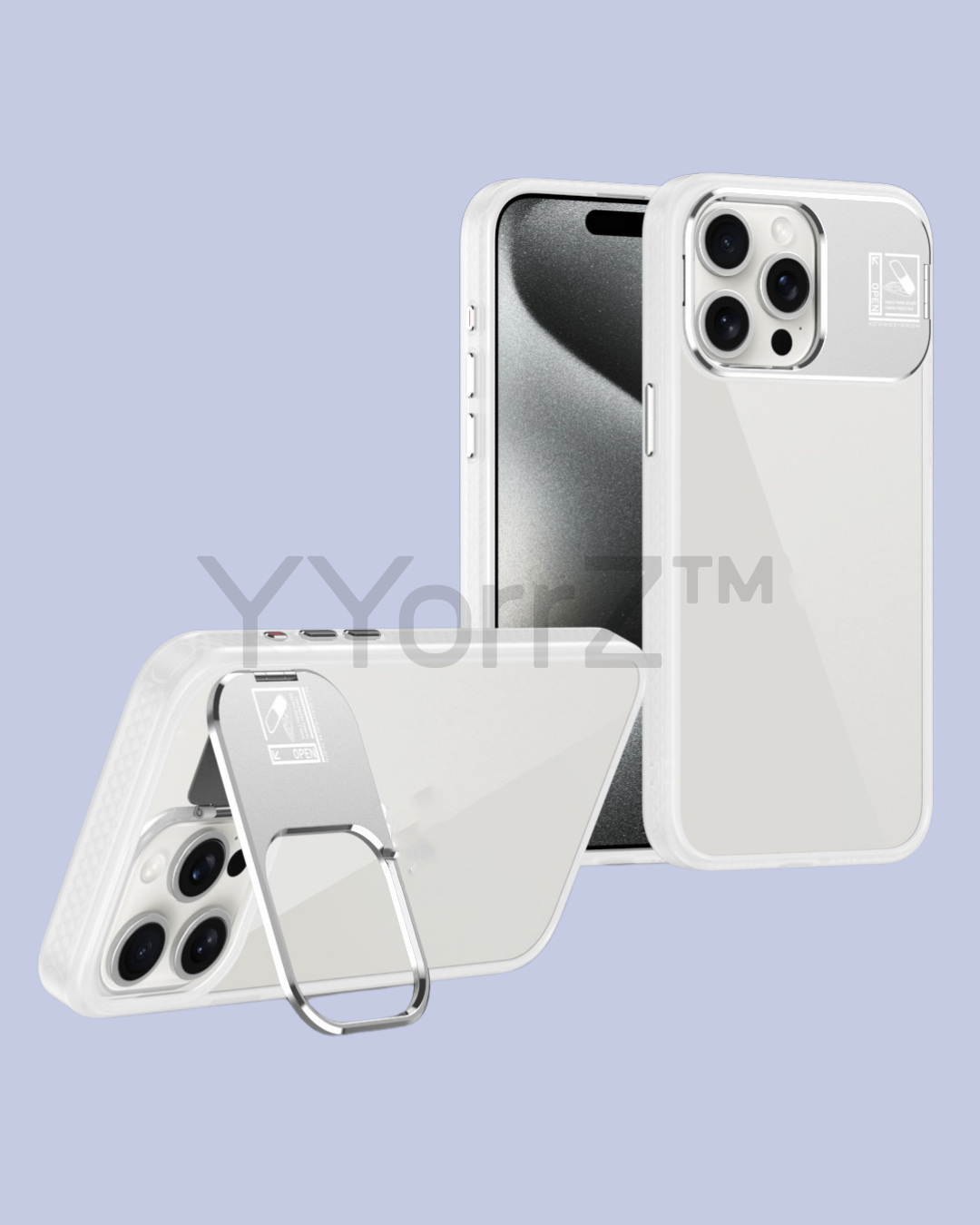 The white Gradient Magnetic iPhone Case with Adjustable Kickstand