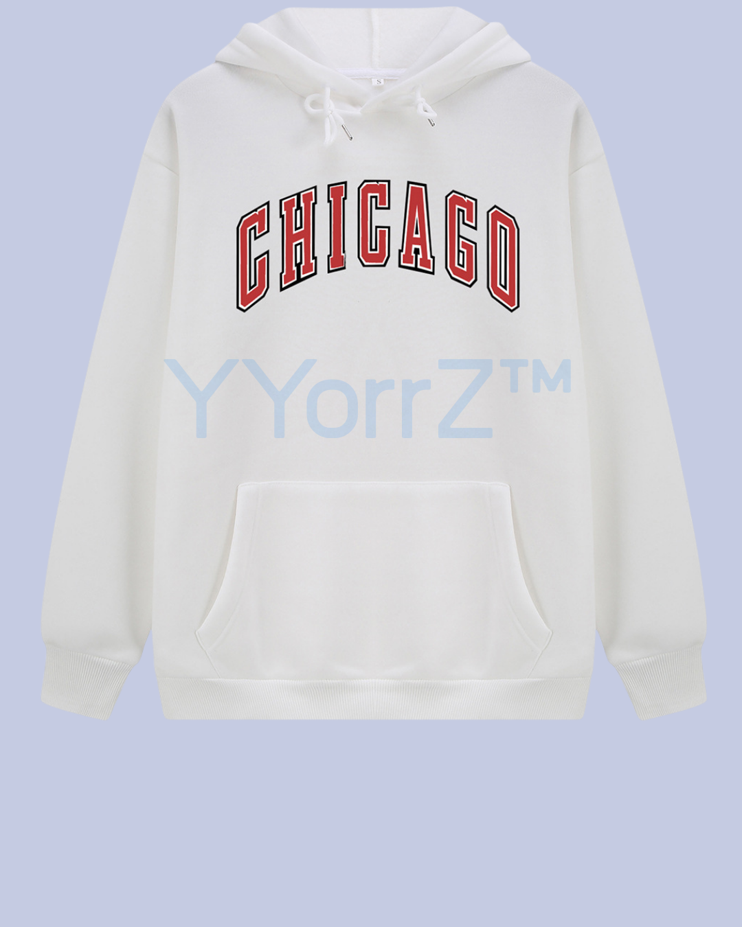 White Retro_Chicago_Collegiate_Pullover_Hoodie