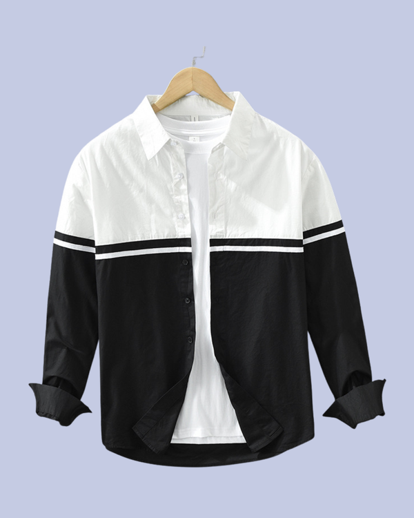 White top Modern Two-Tone Men's Cotton Shirt
